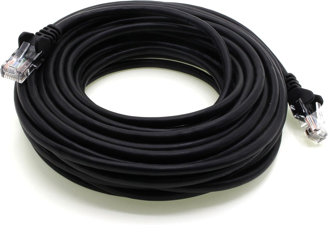 Netzwerkkabel CAT5e 2x RJ45 Stecker UTP Netzwerk Patch-Kabel 50m schwarz, 50m schwarz