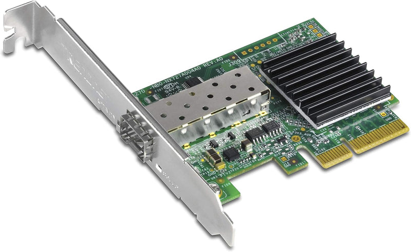 TRENDnet TEG-10GECSFP 10 Gigabit PCIe SFP+ Netzwerkadapter, Standard- und flache Halteklammern inbeg