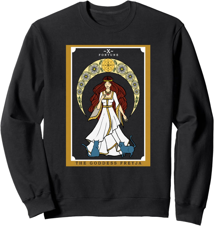 Die nordische Göttin Freyja Tarotkarte heidnische Katze Wicca-Hexe Sweatshirt