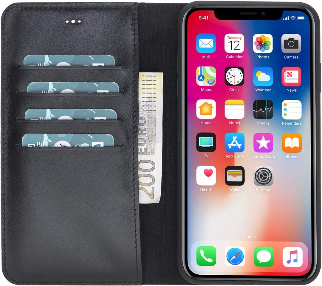 Solo Pelle Lederhülle Harvard kompatibel für das Apple iPhone XS Max inklusive abnehmbare Hülle mit