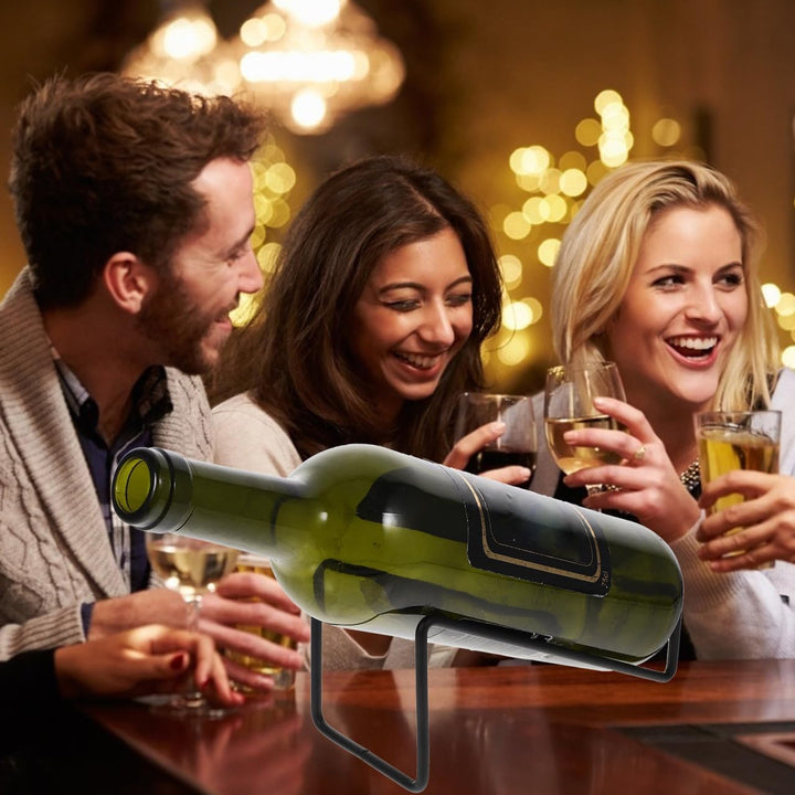 GALPADA 2Er Set Weinflaschenhalter Aus Metall FüR Arbeitsplatte Freistehendes Weinregal Kompakt Und