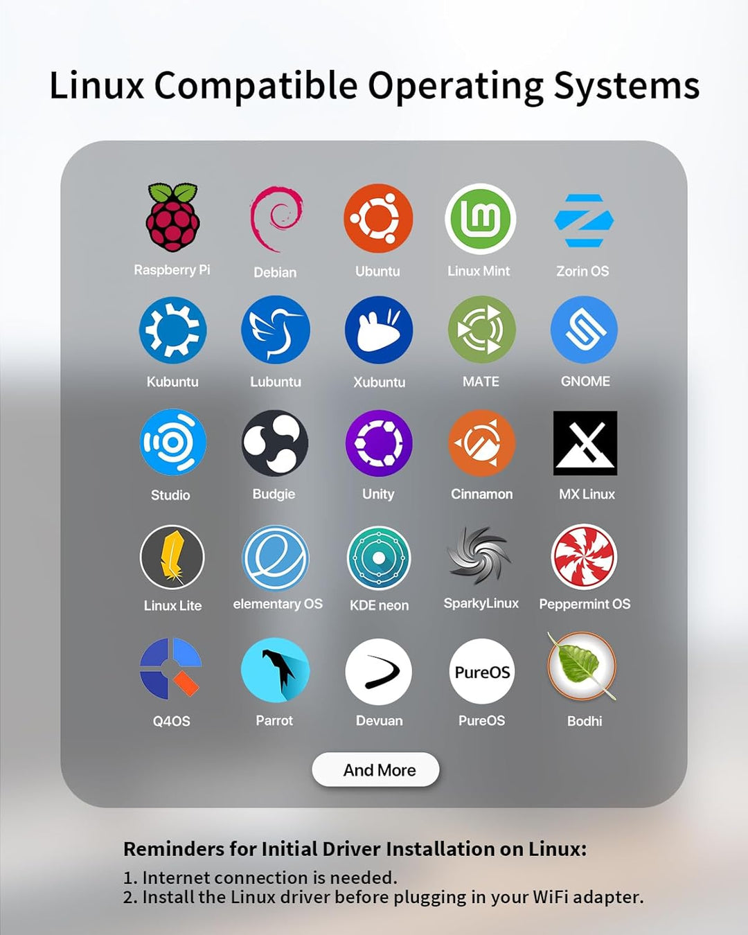 BrosTrend AX1800 WiFi 6 WLAN Stick Linux für PC und Raspberry Pi 2+ mit Ubuntu, Mint, Debian, Kubunt