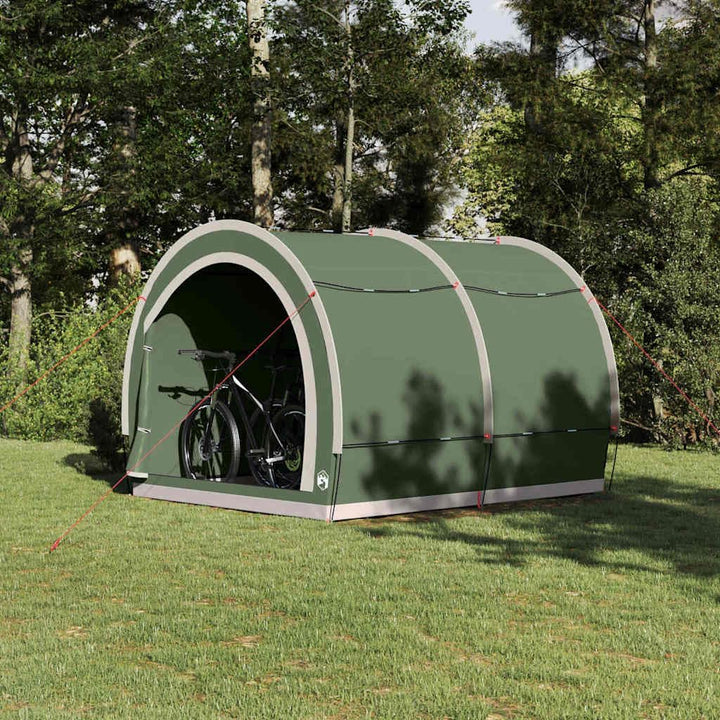 vidaXL Fahrradgarage mit Dach Grün 256 x 222 x 182 cm TAFT, Garten und Terrasse, robuster Fahrrad-Ze