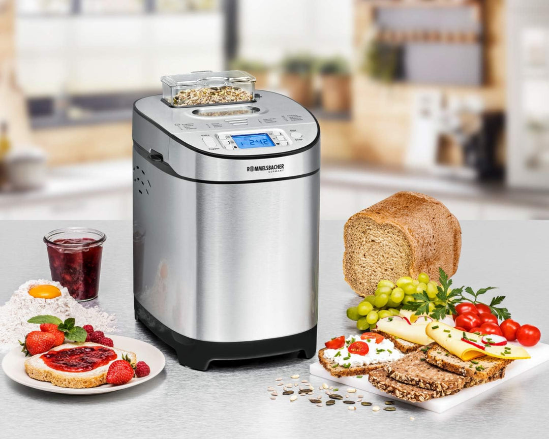 ROMMELSBACHER Brotbackautomat BA 550 - 13 Programme, automatisches Zutatenfach, 2 Brotgrössen (700 g