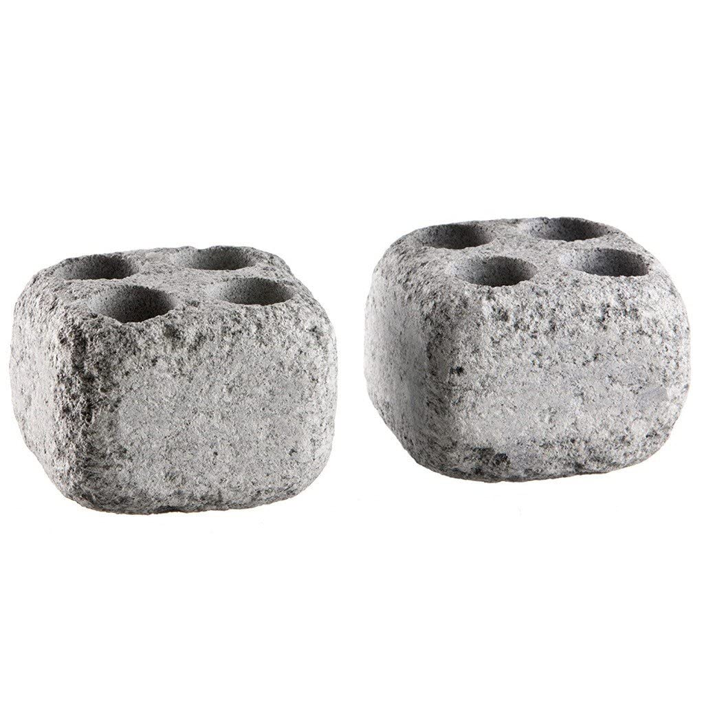 Hukka Design Dampfsteine aus Speckstein für den Saunaofen -Höyrykivet- Löcher: 20 ml x 4, 2 Stück