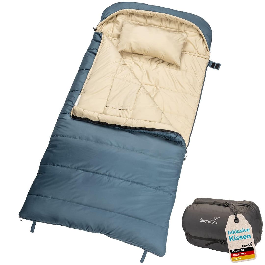Skandika Schlafsack Oppdal| Deckenschlafsack für Erwachsene, 3 Jahreszeiten, Kompakt, leicht, rechte