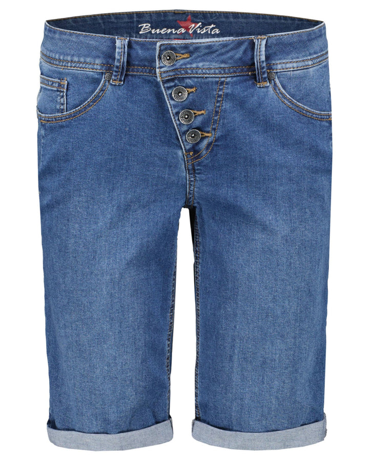 Buena Vista Damen Jeansshorts Malibu-Shorts Stretch Denim XS Blau, XS Blau