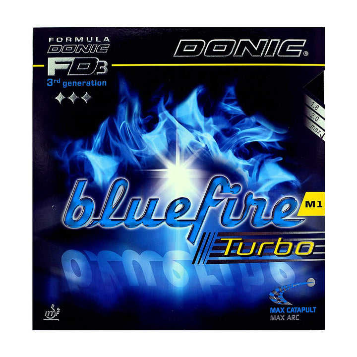 DONIC Bluefire M1 Turbo Tischtennis-Belag Schwarz max, Schwarz max