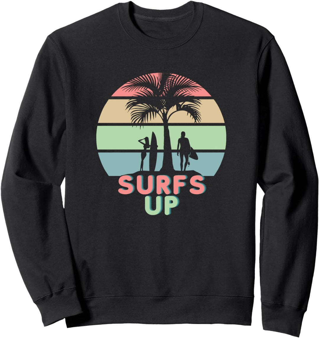 Vintage Sunset Surfer Geschenk zum Surfen auf den Waves Sweatshirt