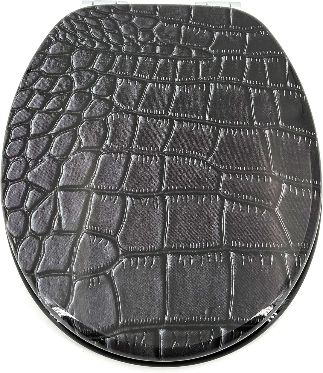 ADOB, Holzkern WC Sitz Klobrille Schuppen Farbe Schwarz, Absenkautomatik, 32607, Schuppen