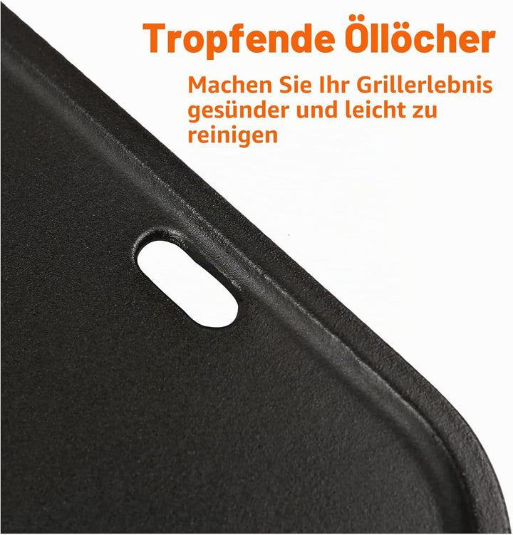 6558 Gusseiserne Grillplatte für Weber Q1000, Q1200, Q1400, Q100, Q120, Q140 Seriengrills, Matte gus