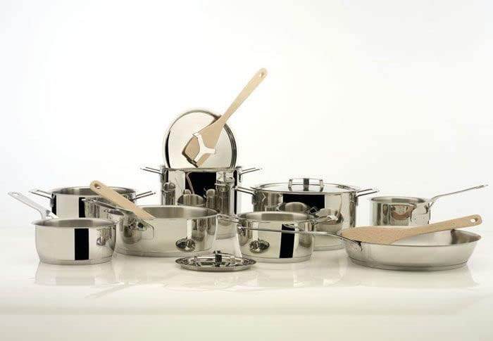 Alessi "POTS&PANS" Kasserolle mit zwei Griffen aus Edelstahl, 8 x 27.5 x 11.5 cm Silber 8 x 27.5 x 1