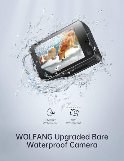 WOLFANG GA420 Action Cam 4K 60FPS Unterwasserkamera WiFi 10M Wasserdicht ohne Gehäuse 3.0 EIS Bildst