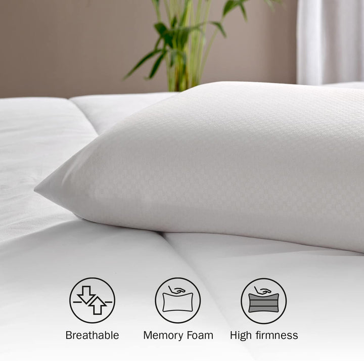 Pikolin Home - Ergonomisches viskoelastisches Kissen mit doppeltem, anpassbarem Bezug mit Memory-Foa