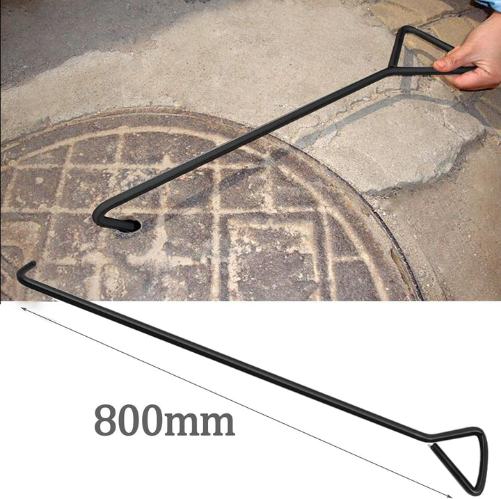 MaxAwe 2 Stk 80cm Kanaldeckelheber, Kanalhaken Schachthaken Gullihaken Schachtdeckelhaken Schachtdec