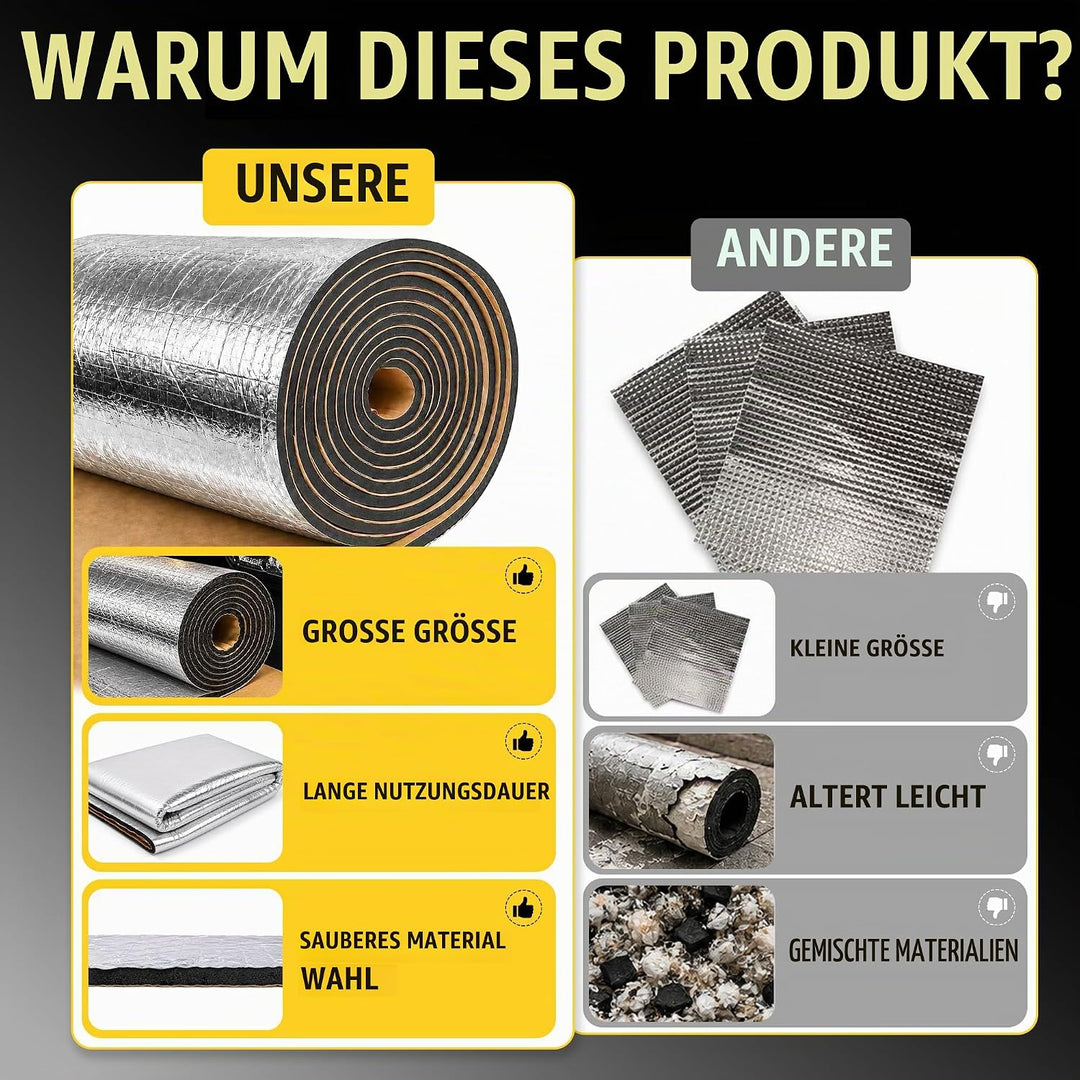 sourcing map 10mm Dämmmatte Auto Schallschutzmatte Isolierung Matte Schallschutz für Kfz 0.6㎡ 60cm*1