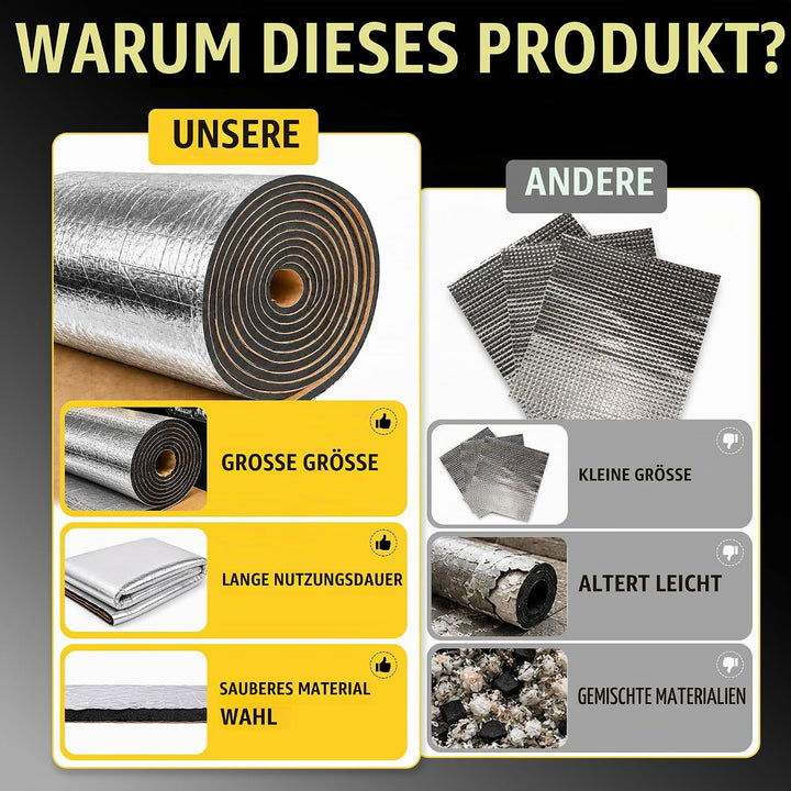 sourcing map 10mm Dämmmatte Auto Schallschutzmatte Isolierung Matte Schallschutz für Kfz 0.6㎡ 60cm*1