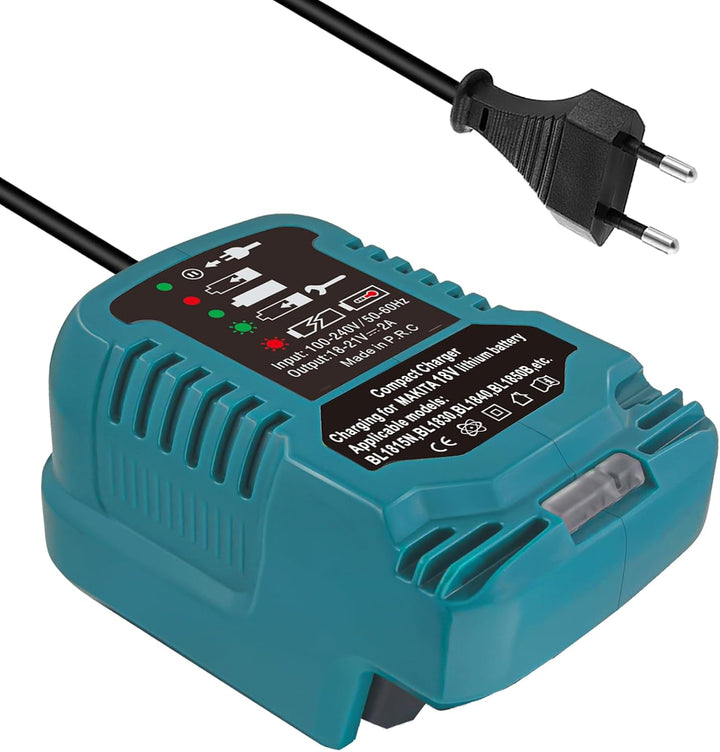 Tragbares Kompaktes Mini Ladegerät DC18RC kompatibel mit Makita 18V Akku BL1850B BL1860 BL1830 BL184