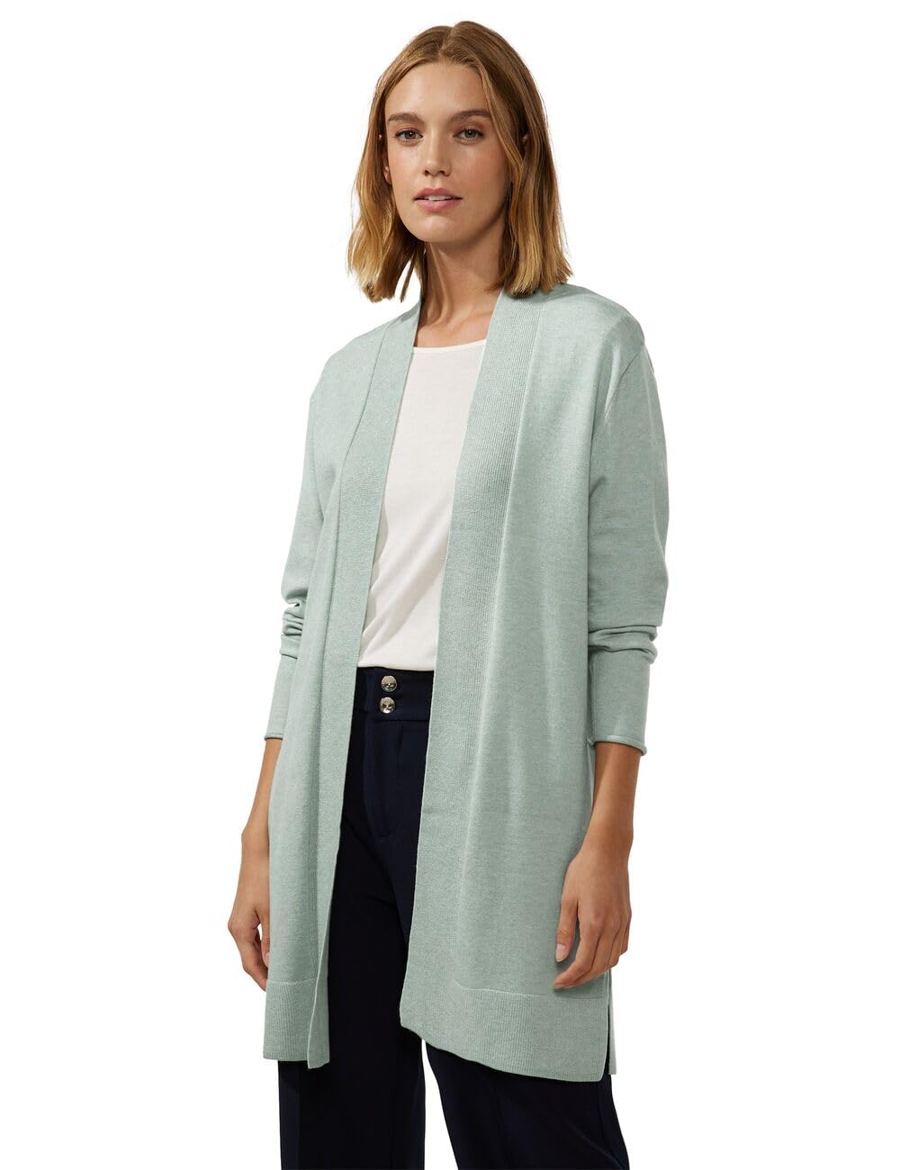 Street One Damen Offener Cardigan 38 Wave Green Melange, 38 Wave Green Melange