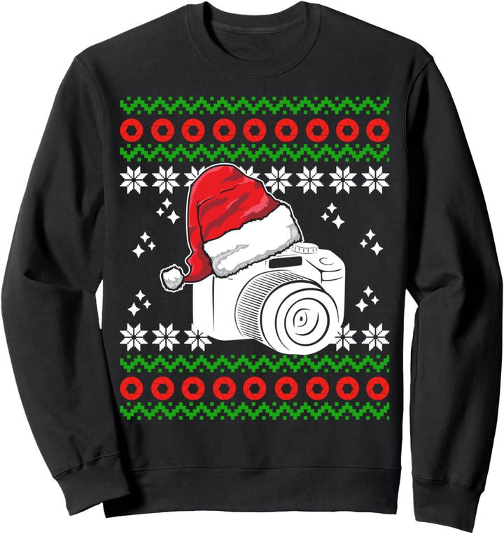Hobbyfotograf Fotograf Weihnachten Kamera Ugly Christmas Sweatshirt