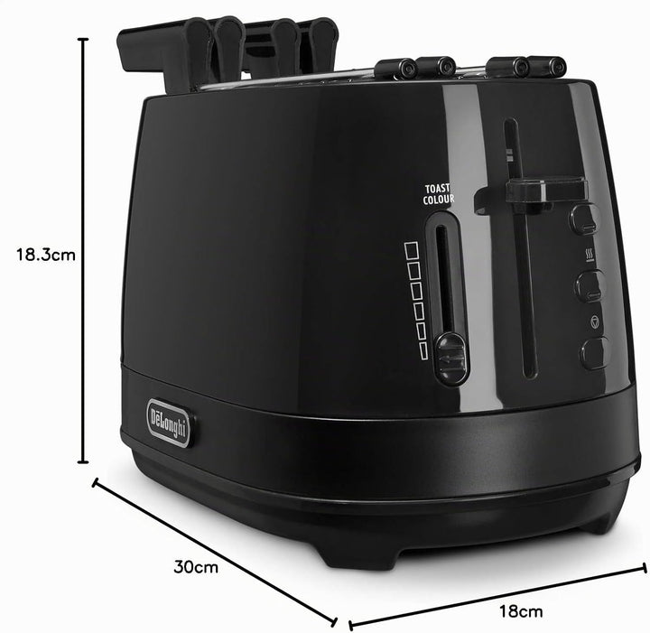De Longhi CTLAP2203 Toaster mit Zange, 550 Watt. 550 Watt Schwarz, Schwarz