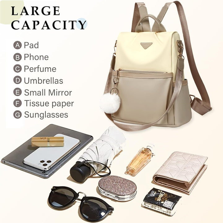 Leathario Rucksakck Damen klein,Diebstahlsicher Cityrucksack,PX4 Wasserdichtere Rucksackhandtasche,E