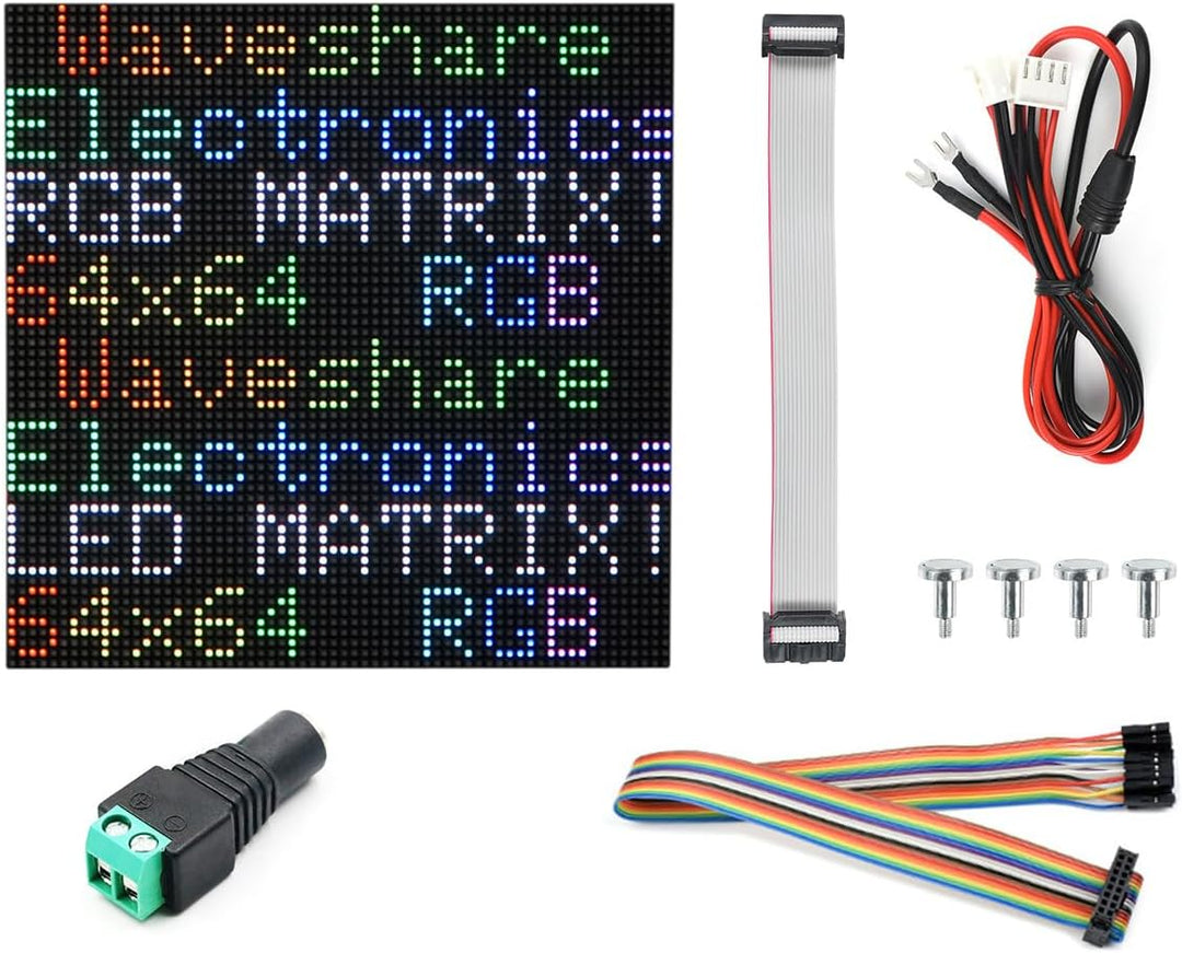 Waveshare RGB Full-Color LED Matrix Panel 2.5mm Pitch 64x64 Pixels Adjustable Brightness Compatible