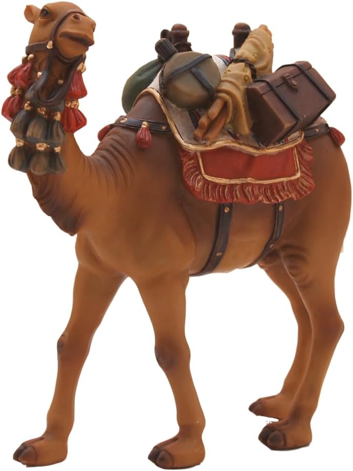 FADEDA Kamel mit Gepäck/Höhe:15 cm/handbemalt/detailgetreue Krippen Figuren - Weihnachten Tisch Deko