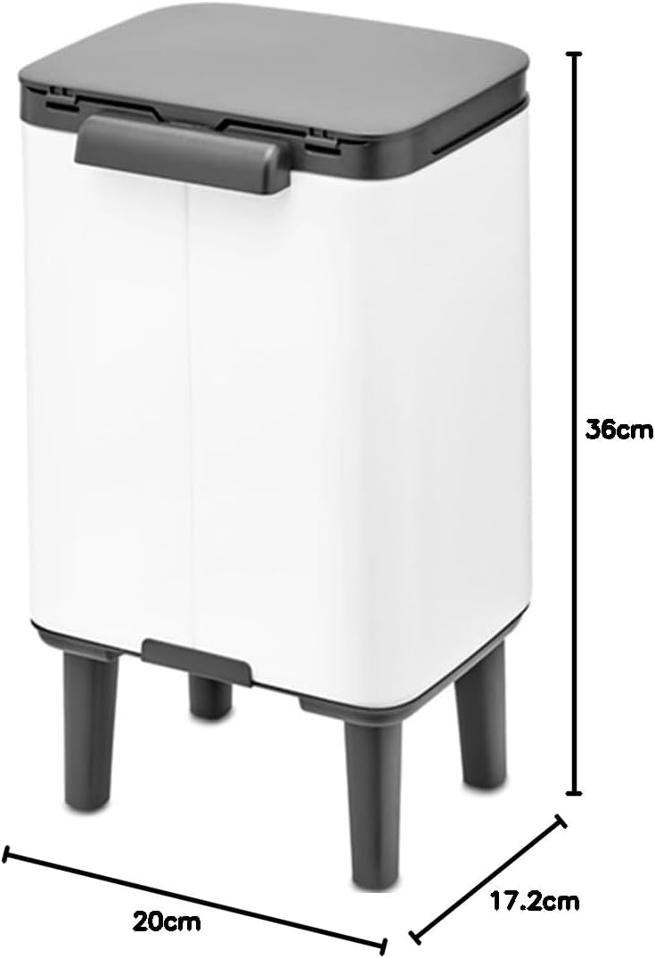 Brabantia - Mülleimer Bo Hi 4L mit Soft-Close-Deckel, herausnehmbarem Inneneimer und Transportgriff