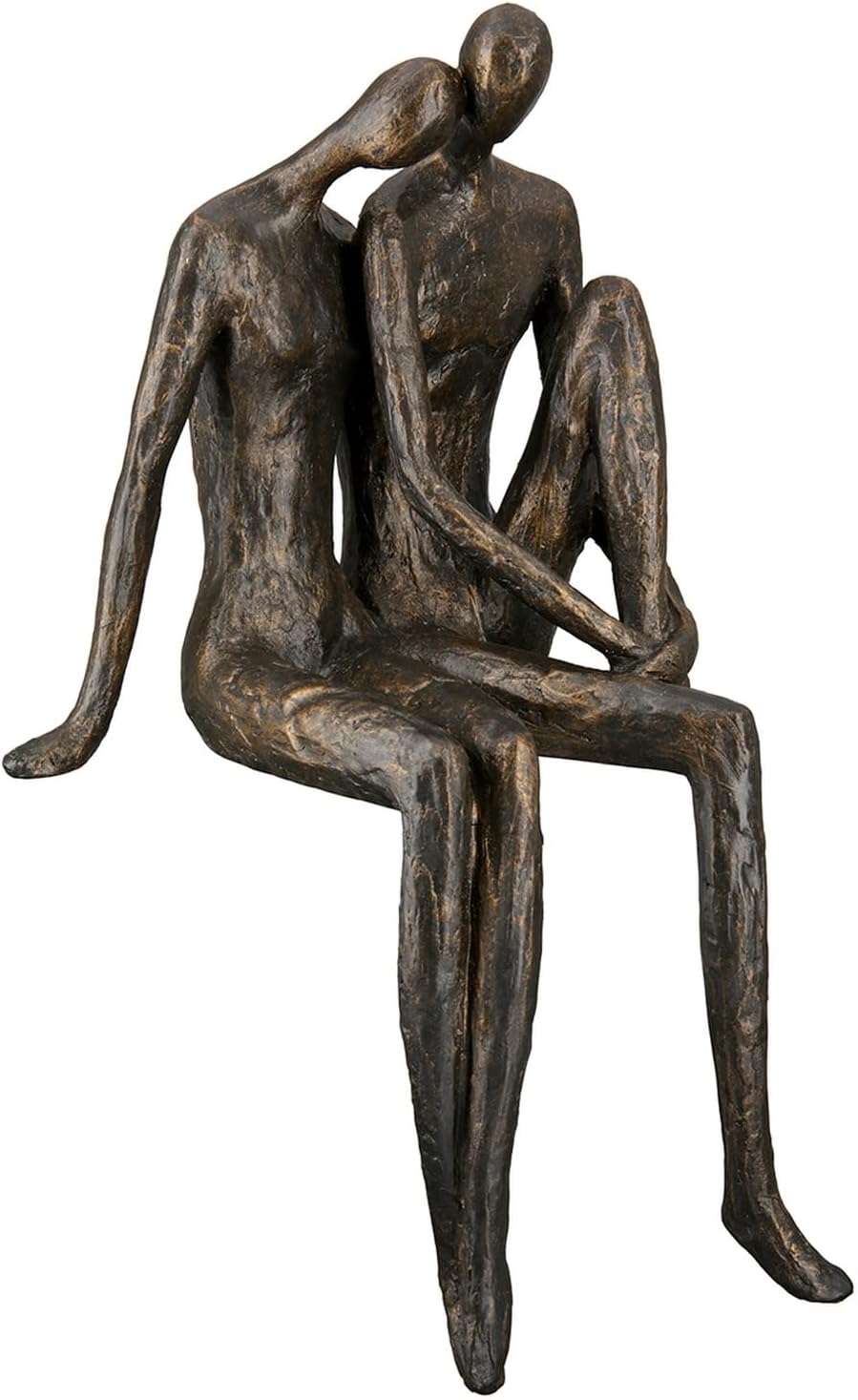 Casablanca Deko Skulptur Kantensitzer Kantenhocker Kunstharz - Liebe Paar - mit Spruchanhänger Gesch