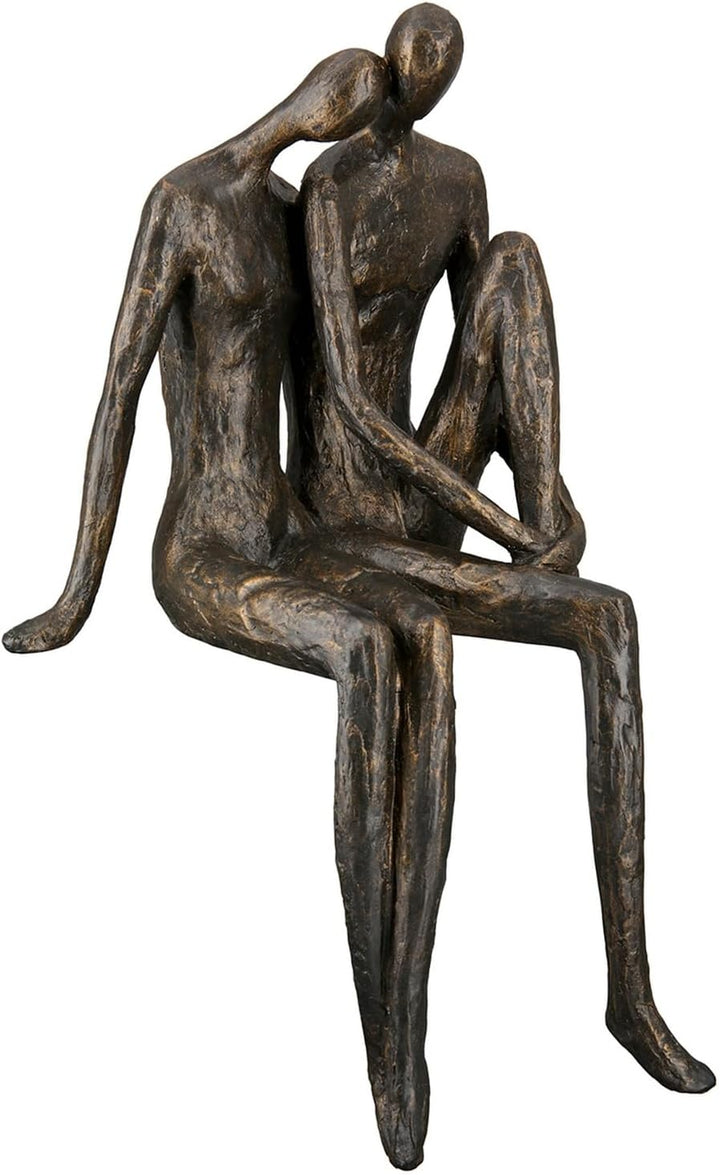 Casablanca Deko Skulptur Kantensitzer Kantenhocker Kunstharz - Liebe Paar - mit Spruchanhänger Gesch