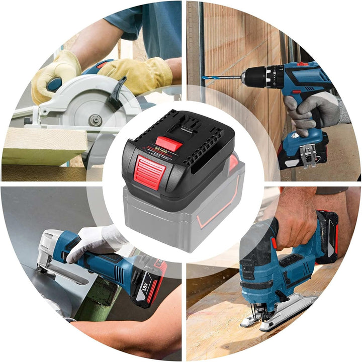 2-in-1 Akku Adapter für Dewalt 20V &amp; für Milwaukee M18 18V Li-Ion Batterien zu für Bosch GBA 18V Sys