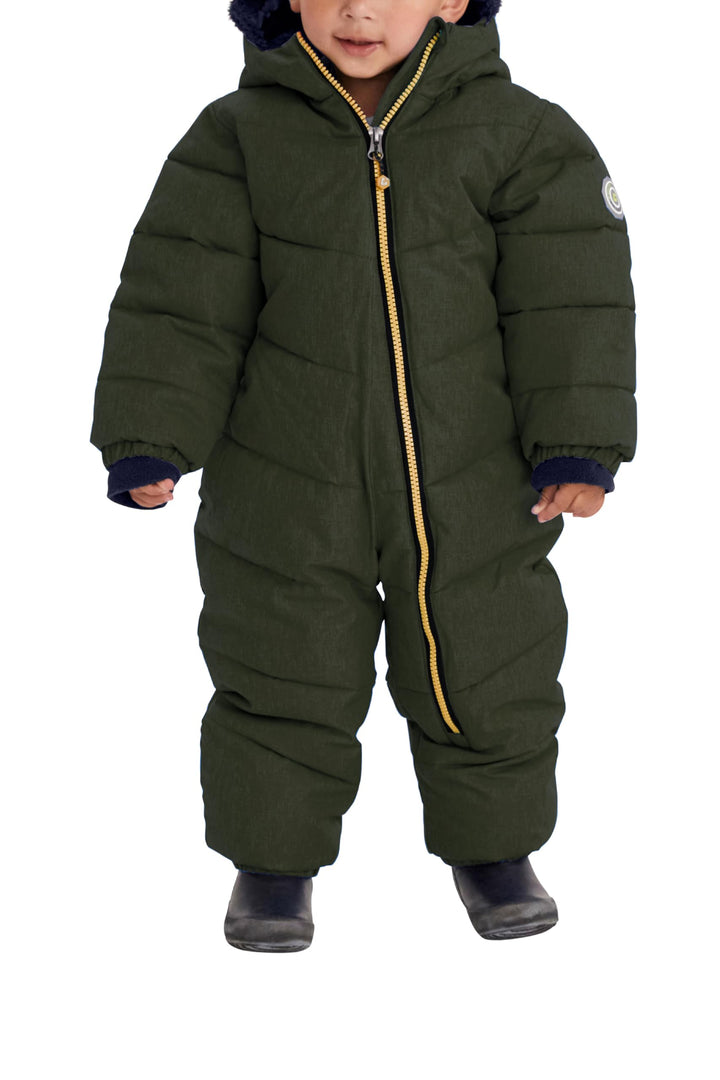Killtec Unisex Karter Mini Overall in Daunenoptik mit Kapuze 110-116 dunkel waldgrün, 110-116 dunkel