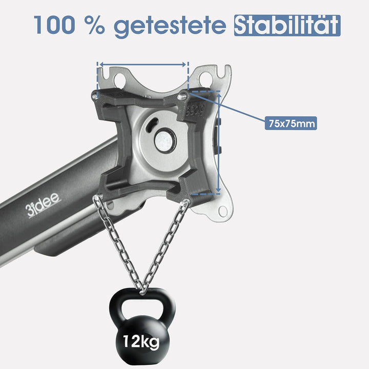 3IDEE Universeller VESA Distanzhalter, Abstandshalter, Spacer - 30mm Distanz - Monitor Halterung Ada