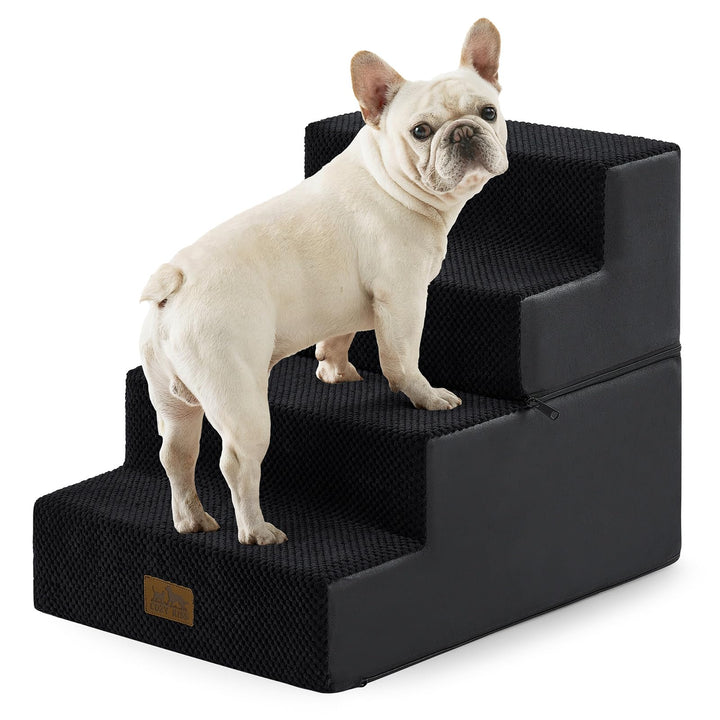 Hundetreppe 4 Stufen 45cm Hoch, 2-in-1 Hundetreppen für Kleine Hunde Alte Katzen, Faltbare Haustiert