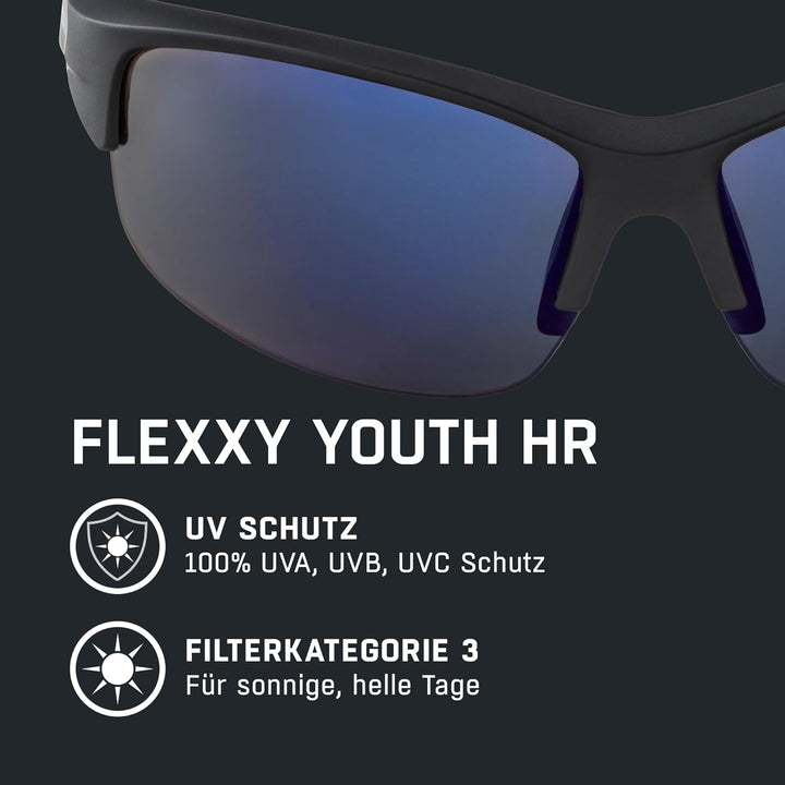 ALPINA FLEXXY YOUTH HR - Verspiegelte und Bruchsichere Sonnenbrille Mit 100% UV-Schutz Für Kinder bl
