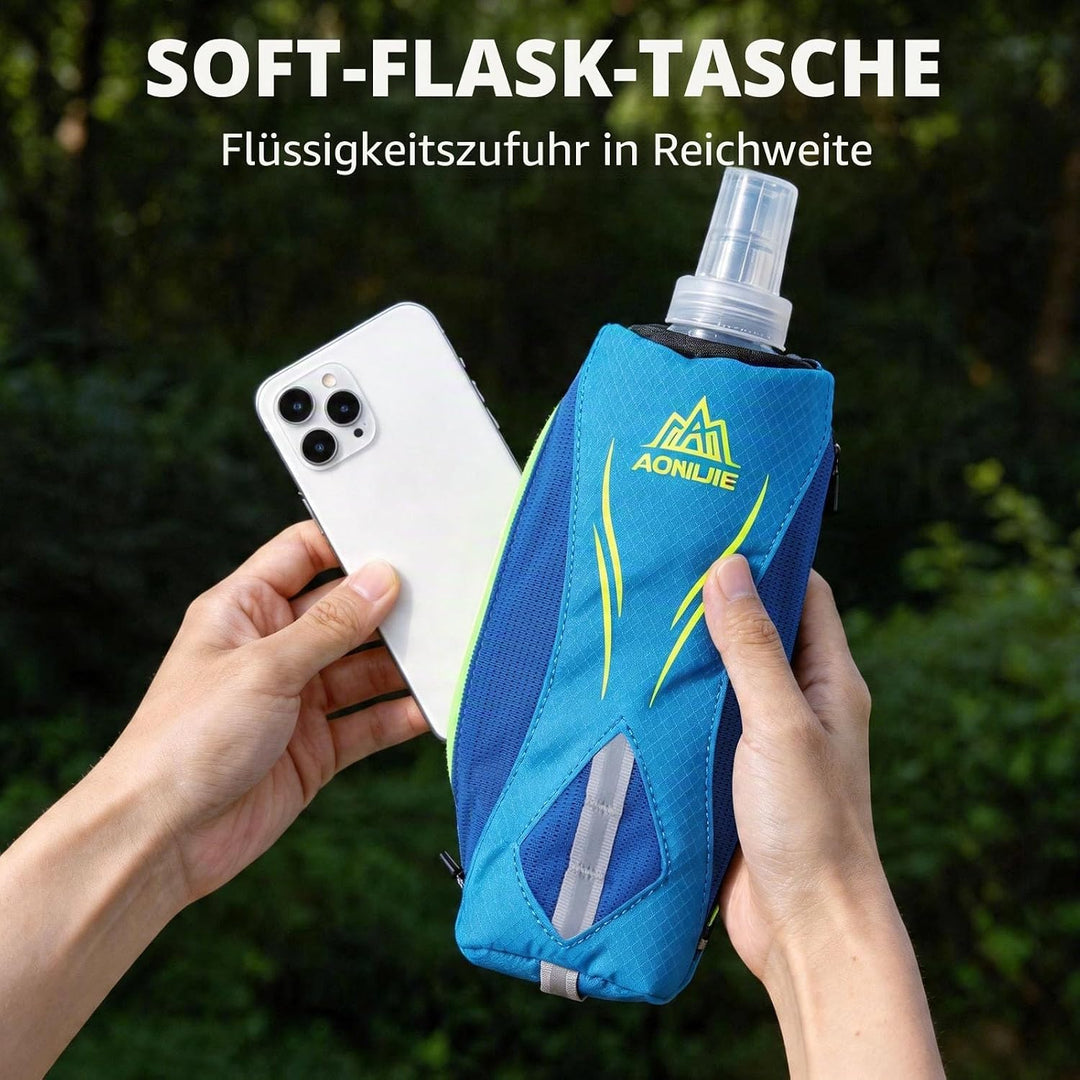 Geila Handheld Trinkflasche zum Laufen, 17 oz Handheld Trinkflasche mit Trageriemen, BPA Sport Soft