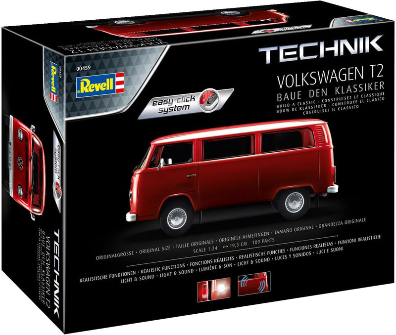 Revell Modellbausatz I Volkswagen T2 Technik I Easy-Click-Bausatz I Detailreiches Fahrzeug I Masssta