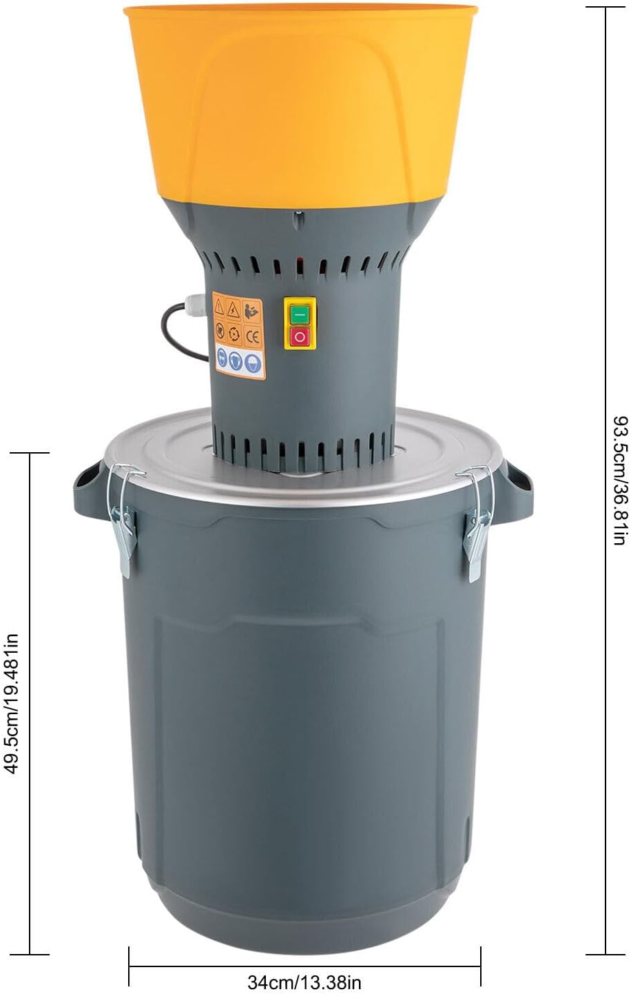 Getreidemühle, Getreidequetsche Malzmühle, 1300W Futtermühle Maismühle, Grainmühle 50L, für Haushalt