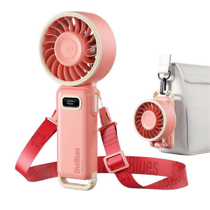 Diveblues Handventilator Tragbarer Turbo-Ventilator mit 100 Stufen und 7.4m/s Starkem Luftstrom, 180