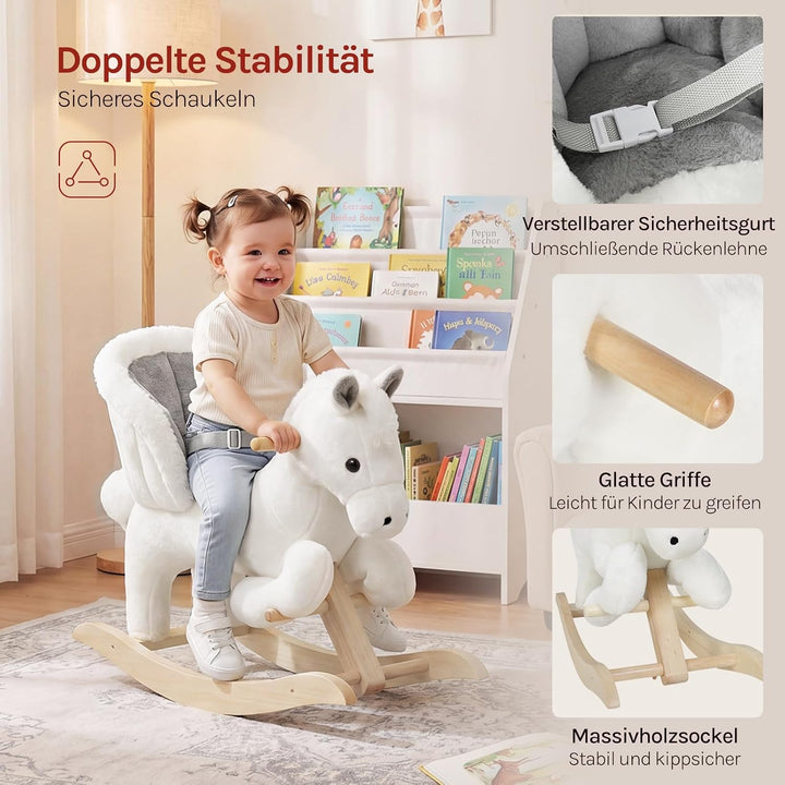 WOLTU Schaukelpferd Schaukeltier Baby Spielzeug mit Tiergeräuschen und Haltegriffen für 18-36 Monate