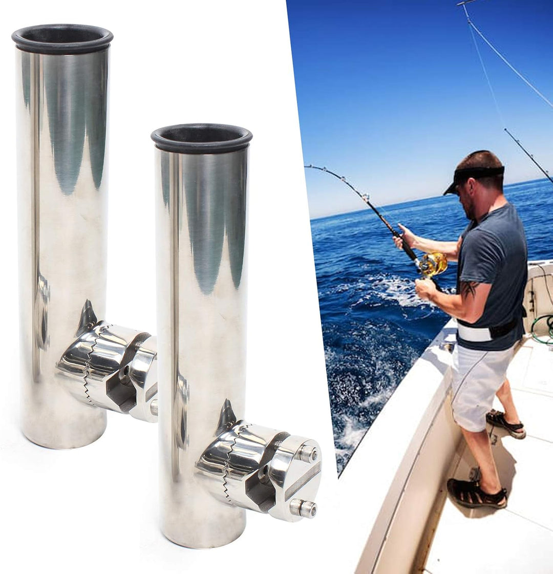 2 X Edelstahl Bootsrutenhalter, Angelrutenhalter Rutenhalter Edelstahl Angelrutenhalter, Rutenhalter