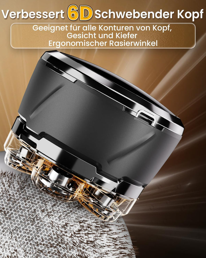 Glatzen Rasierer Herren, 2026 Verbessert IPX8 Wasserdicht 6D Flexibler Glatzenrasierer, Magnetische