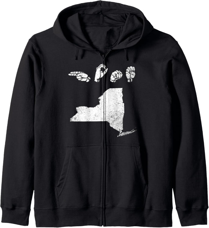 ASL American Sign Language Home New York Kapuzenjacke