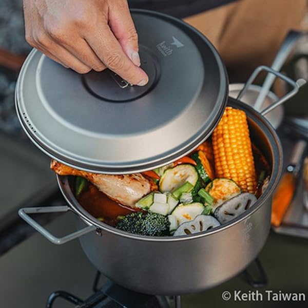 Keith Ti6018 Topf- und Pfannen-Set, Titan