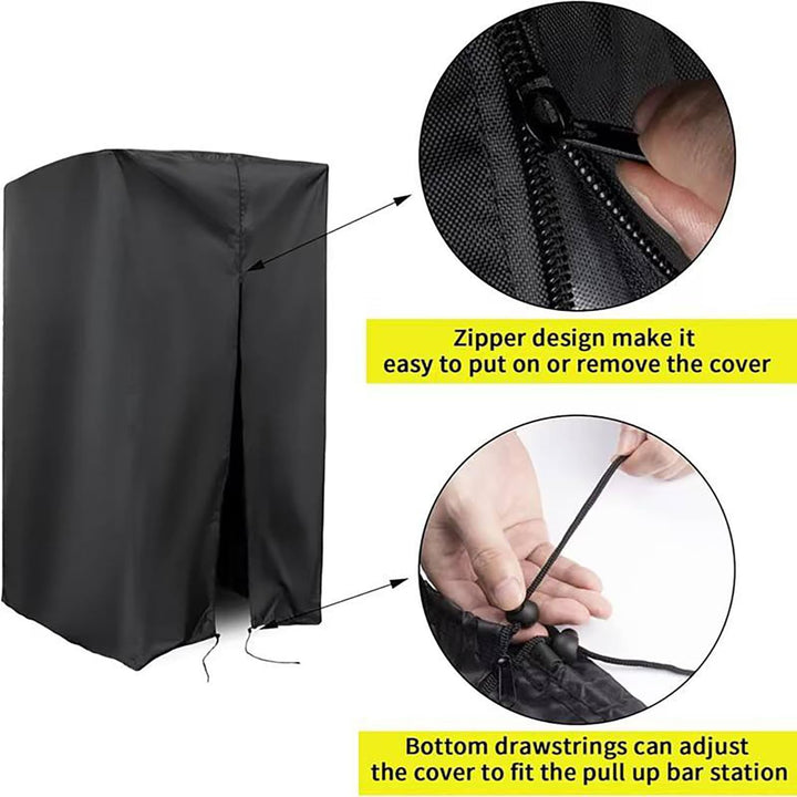 NEWFUN Squat Rack Cover, Klimmzugstangenabdeckung, Mit Reissverschluss, Krafttrainingsschutzhülle,Ge