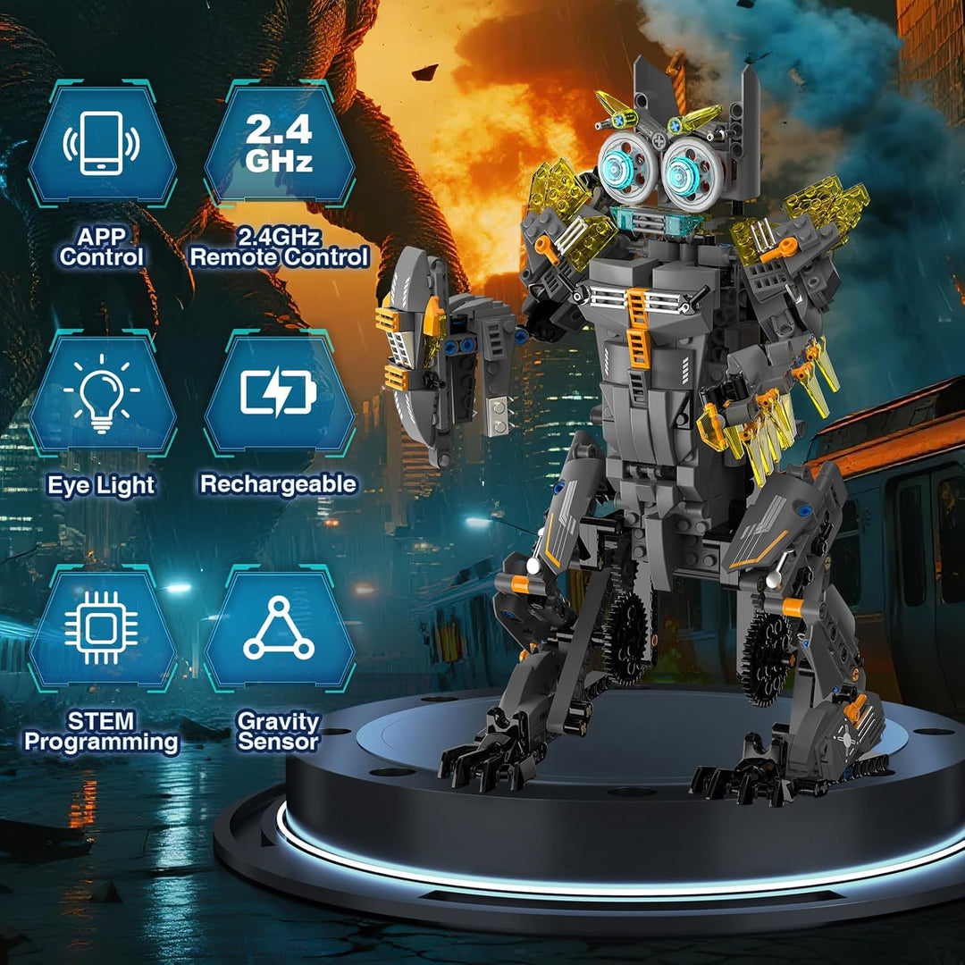 Technik Roboter Bauspielzeug für Kinder,5 in 1 App & Fernsteuerung Technic Roboter Dinosaurier Monst