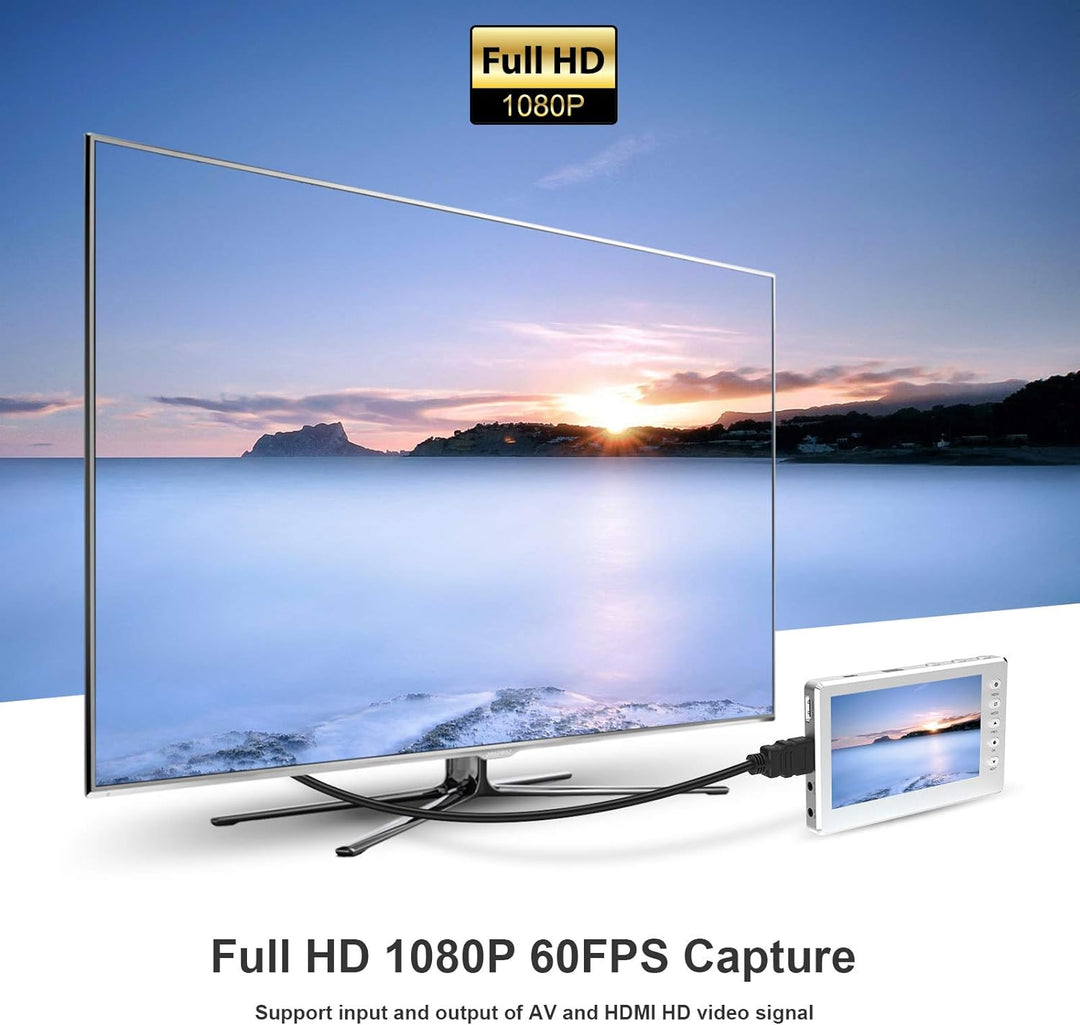 DIGITNOW! Video Capture, Video Converter USB 2.0 1080P 60fps mit 5 Zoll OLED Display, Aufnahme von H