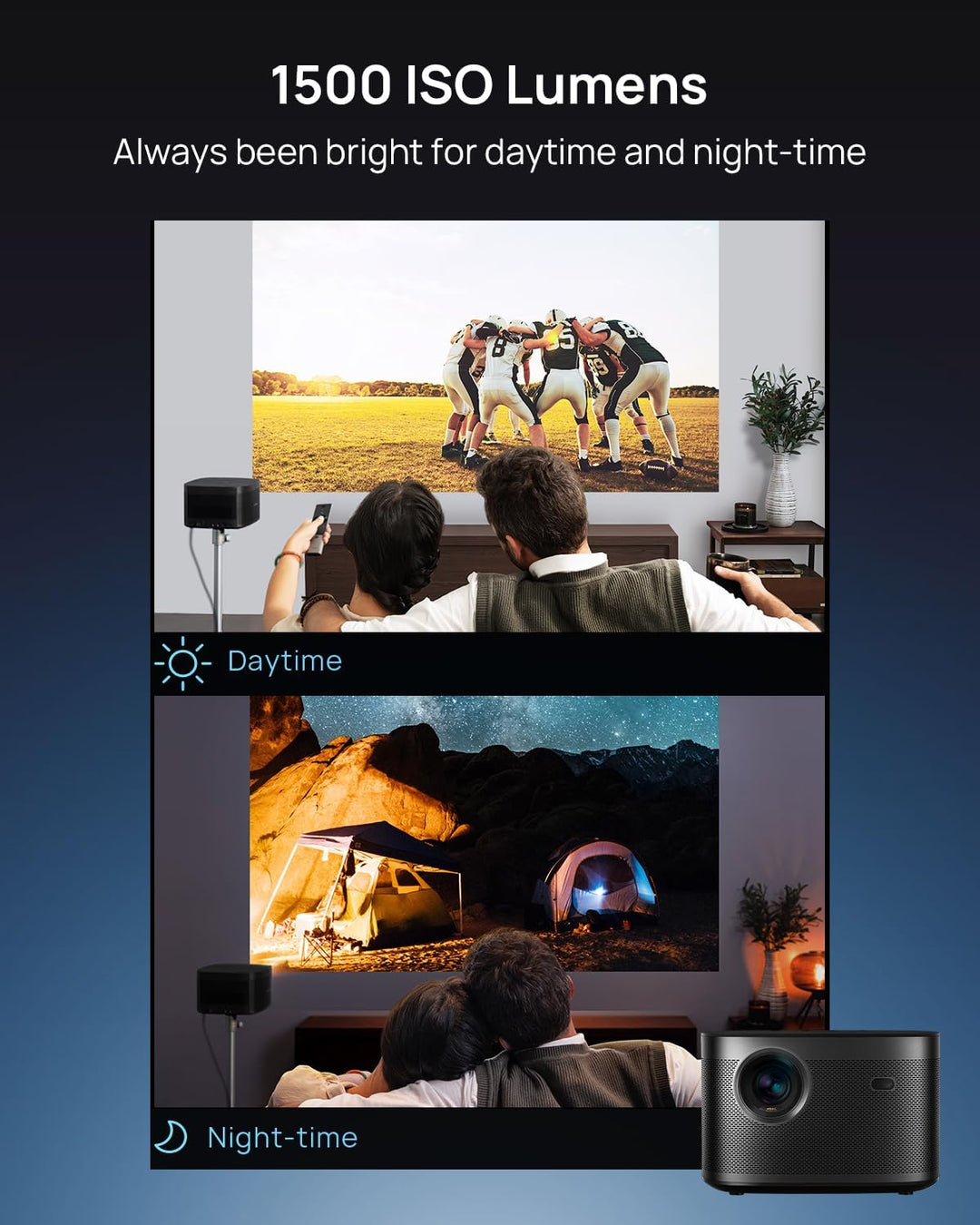 XGIMI Horizon Pro 4K Beamer Heimkino, DLP Native 4K Beamer, 2200 ANSI Lumen, 200 Zoll, Videoprojekto