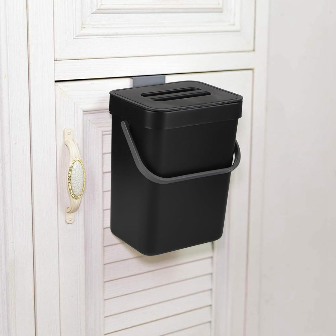 LALAGO Komposteimer Küche,(5L+3L) Aufhängbar Biomülleimer, Hängeaufbewahrung Abfalleimer mit Deckel